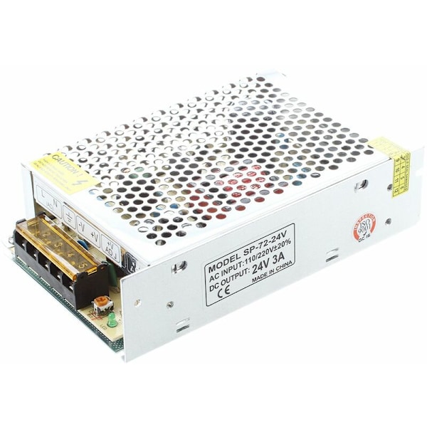 SODIAL(R) AC 110/220V 24VDC 3A 72W Strömadapter Transformator för LED Flexibel Strip Lampa