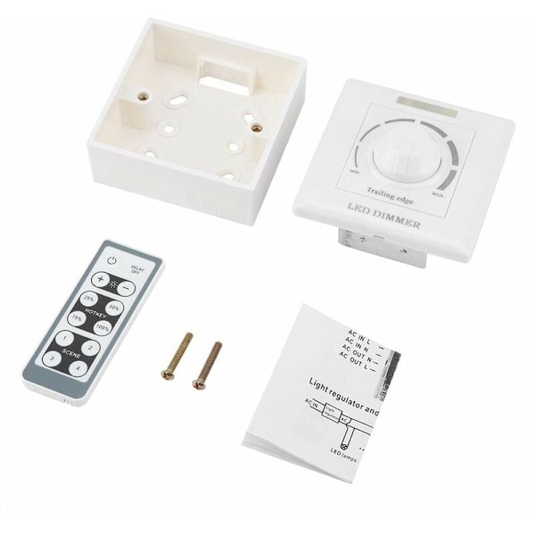 LED-dimmer, 220V 200W med infraröd fjärrkontroll, universell strömbrytare, ljusdimmer, knappbrytare, dimmerbrytare