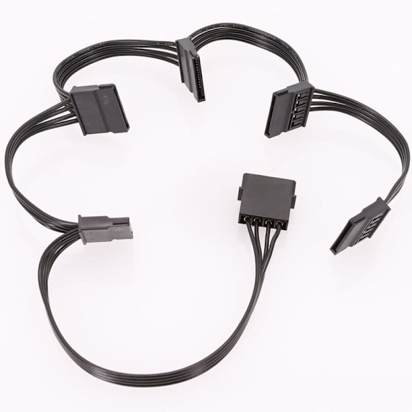 5 kpl 4-napainen IDE Molex 1 - SATA-jakajakaapelimuunnin virtajohto kiintolevylle 18AWG musta