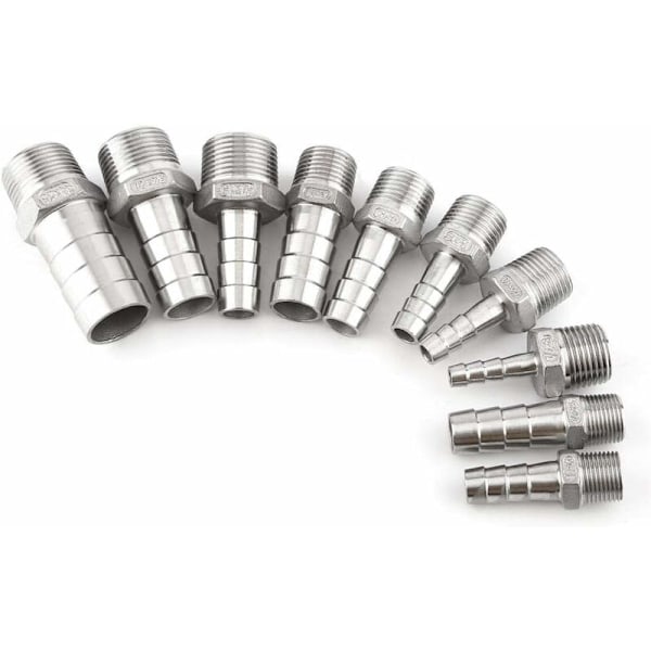 1 stk Connexteur pigg-rørkobling til gjengeadapter dfe rustfritt stål rørstengel SS304 1/8 \" 3/4\" (1/2  19mm)