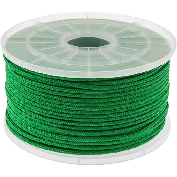 Flätad rep i flera trådar PP 100 m x 3 mm grön