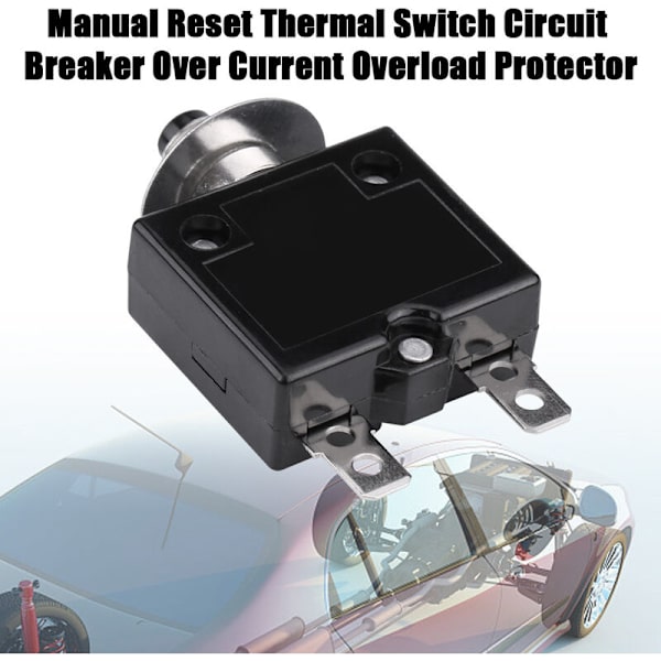 Sikringsafbryder 5A 8A 10A 15A 18A 20A 30A Valgfri Nulstilling Termisk Afbryder, 125-250V AC 50V DC Strømsoverbelastningsbeskyttelse Trykknap Sikringsafbryder(
