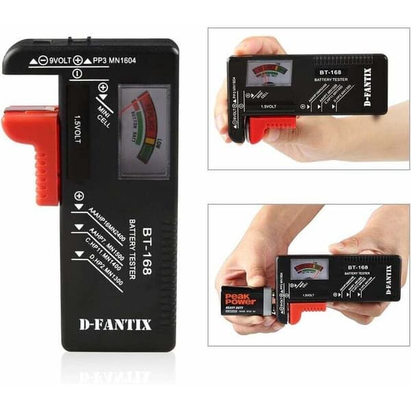 Universal batteritester, batterispændingstester til AA AAA C D 9V 1,5V nøglebatterier