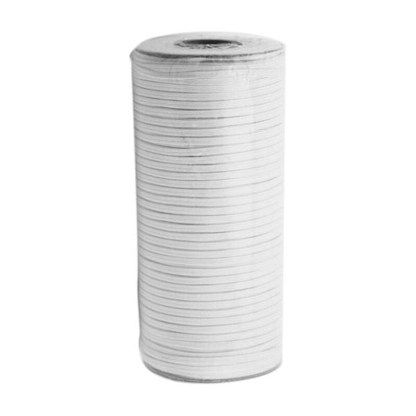 90 meter lång DIY flätad elastisk bandkabel stickning syband, vit, 0,3 centimeter