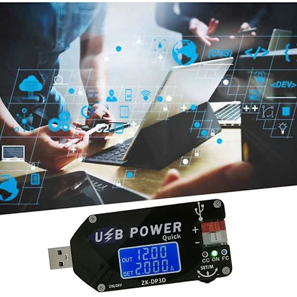 ZK-DP3D CNC Säädettävä Säädetty Virtalähdemoduuli USB 1-30V 2A 15W Virta Vakiojännitteeseen USB TYPE-C DC-muunnin