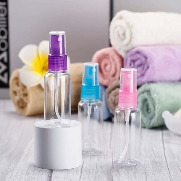 6 stycken påfyllningsbara sprayflaskor med fin dimma, klara plastsprayflaskor - 30 ml