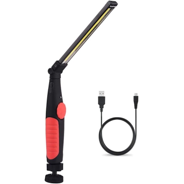 Laddningsbar LED-arbetslampa med magnet och USB, vikbar 360 ​​graders rotation, LED-inspektionslampa, inspektionslampa för hushållsarbete