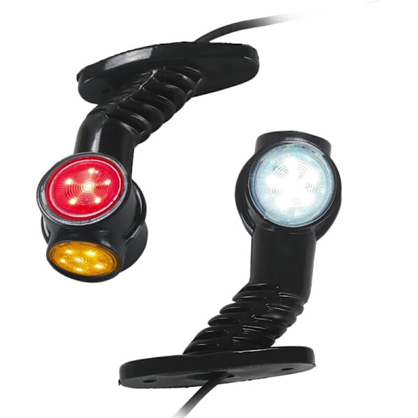 2X LED Sidemarkerlys Skrå til Lastbil Trailer 12V-24V