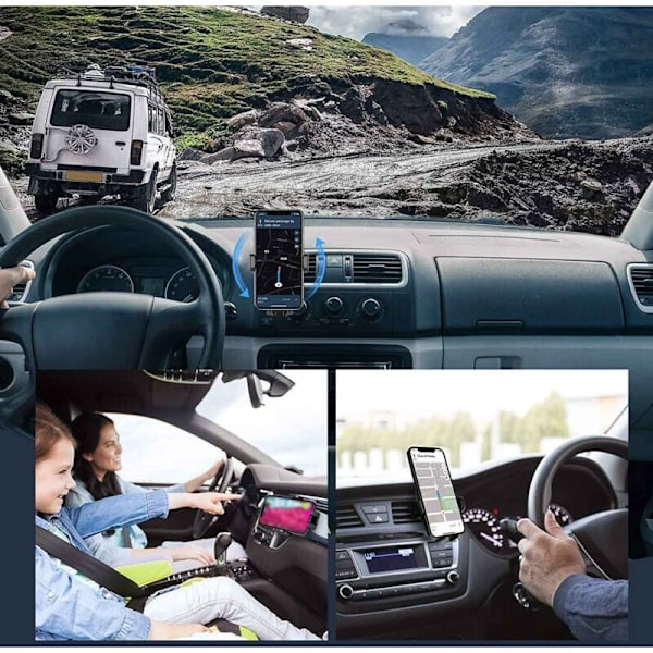 Biltelefonholder Justerbart Ventilasjonshull 360 ​​Graders Rotasjon for 4-7 Tommers Smart