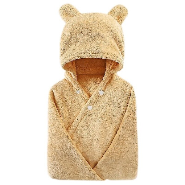 Baby hættehåndklæde sød bjørn mikrofiber superabsorberende tykt baby badehåndklæde, dreng og pige super blødt badehåndklæde-brun