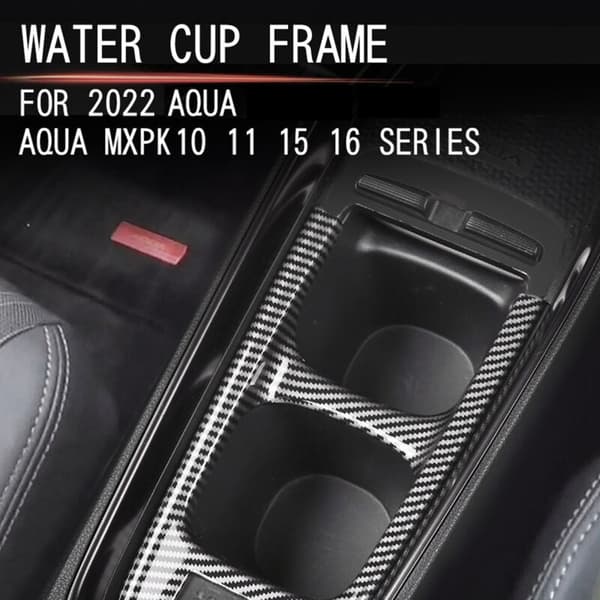 Til Aqua 2021 2022 Central Control Cup Frame Panel Glas Holder Cover Trim Interiør Tilbehør Træ Korn