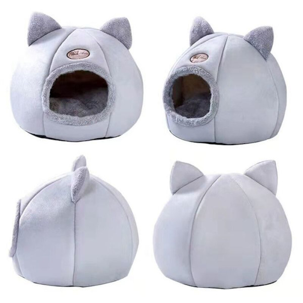 Katthög Kattbädd Tält för Små Hundar Super Mjuk Varm Korg Vinter Katthus M 33 x 33 x 33 CM