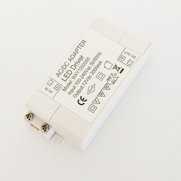 12V LED Strømforsyning, LED Transformator 24W AC 220V til 12V DC 2.0A LED Transformator, Konstant Spenning LED Driver Konverter Adapter, For LED-Strips Og