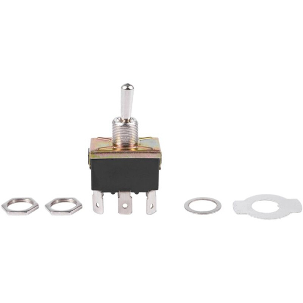 5X AC 250V/10A 125V/15 DPDT 3 Position ON/OFF/ON 6 Pin Toggle Switch Sort + Sølv