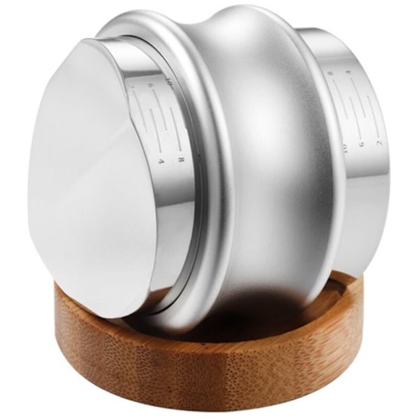 Kaffefordeler og tamper/nivåjusterer, dobbelt hodet kaffenivåjusterer, justerbar dybde håndtamper 58mm