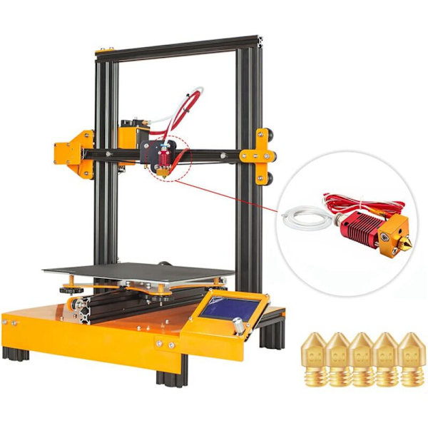 Montert Hotend-sett for 3, MK8 Aluminium Ekstruder Hot End, 1,75 mm Filament, 0,4 Dys 24V 40W