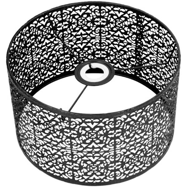 Hålformad Lampskärm Metall Lampskärm E27 E14 Universal Användning God Värmeavledning Utsökt Lampöverdrag Svart
