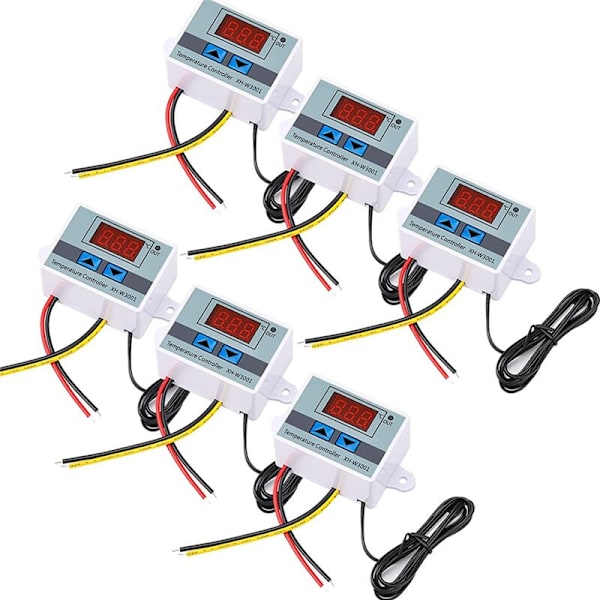 6 stk. Digital temperaturregulator termostat programmerbar switch modul minus 50 til 110 grader opvarmning køling