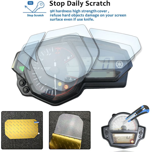 Motorcykel Cluster Scratch Protection Film Skærmbeskytter til YZF-R3 MT-03 MT03 2015-2018