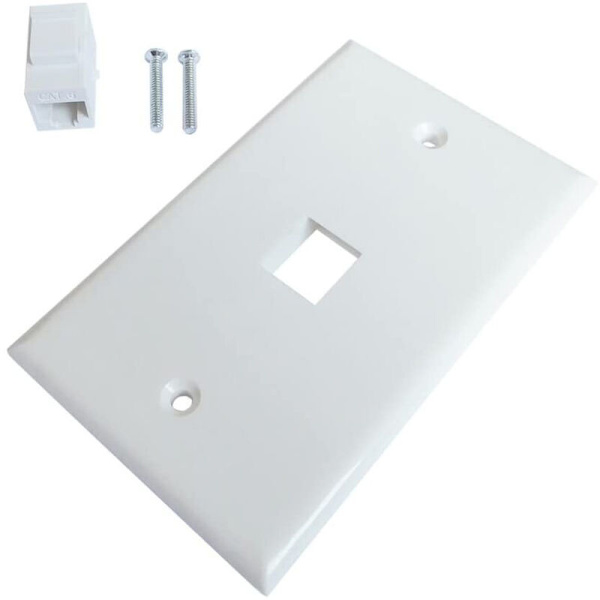 1-port Ethernet-väggplatta, Keystone-jack-väggplatta med RJ45 Keystone-hona till hona-koppling
