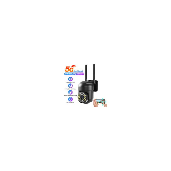 2 Megapikselin värillinen HD 5G Wifi IP PTZ ulkokamera AI:lla, automaattisella seurannalla ja IR-yökatseluominaisuudella (valkoinen)