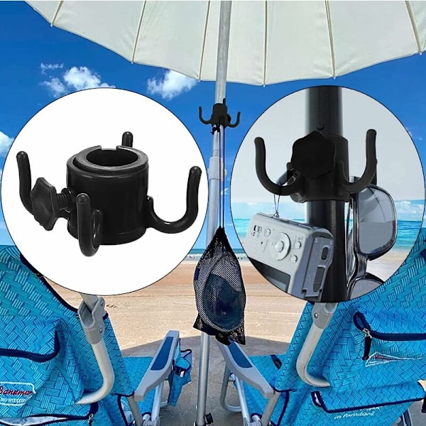 Parasolholder, Parasolstøtte, Skrueholder med Håndtag til Parasol, Jordhylster til Strand/Sand/Græsplæne/Jord, til Stænger 22-32 mm-DENUO