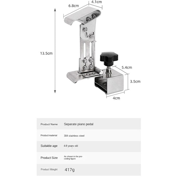 Pianopedalförlängare för barn, justerbar höjd, piano-hjälpmedel för barn