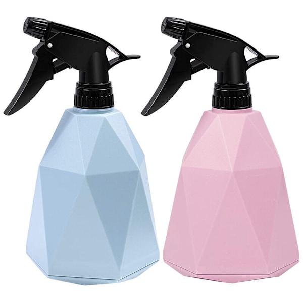 2 stk sprayflaske og blå plastflaske tom sprayflaske tåkeflasker for hagearbeid, rengjøring, 600 ml