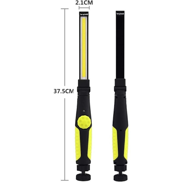 LED-työvalo, latautuva, magneetti ja USB, taitettava 360 ​​asteen kierto, latautuva LED-tarkastusvalo, tarkastusvalo kotitöihin