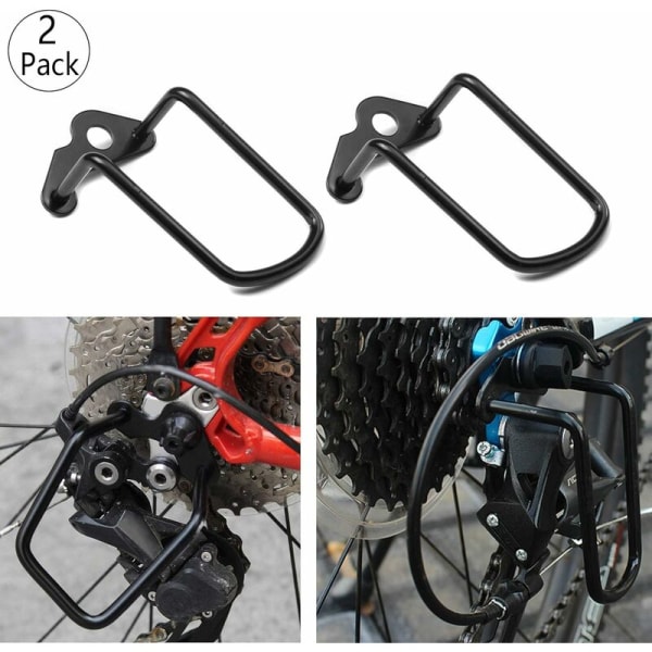 2 Pcs Bike Rear Derailleur Guard, Rear Derailleur Guard, Adjustable Bicycle Bracket Cycling Rear Chain Derailleur Protective Guard for Outdoor Cycli