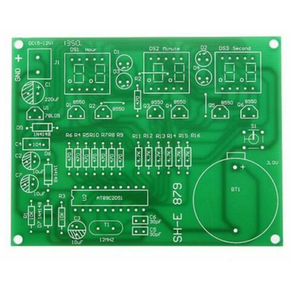 2-pack AT89C2051 6-siffrig LED-display Elektronisk Klocka DIY-kit The Flow Catcher