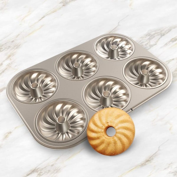 Donut Bakeplate, 2 Pakker Ikke-Klebbende Donutformer i Stålplate