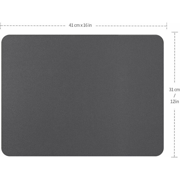 Underlägg, Set om 4 Vattentäta Tvättade Underlägg Rektangulära PVC Värmebeständiga Underlägg, 42 × 30cm (Mörkgrå)