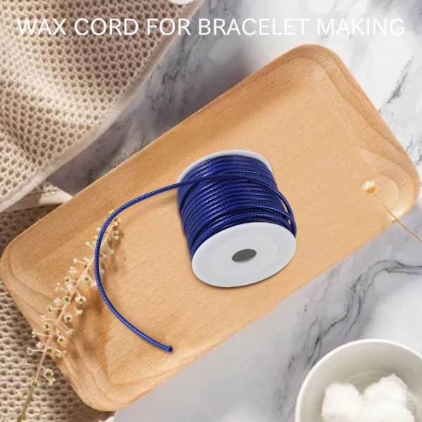12 Meter/Rulle 2,5 mm Rund Vaxad Lädertråd Halsband Rep för Tillverkning av Tillbehör - 2-pack
