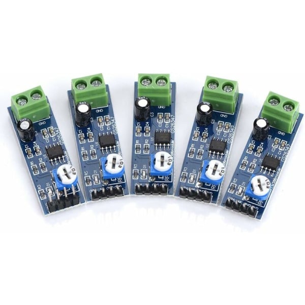 5PCS LM386 Lydforsterkermodul, 512V, 200 forsterkning, LM386 Lydforsterker, Stereo Lydforsterkermodul for Arduino LM386, L1P8