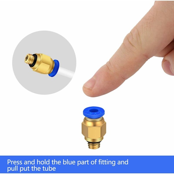 2 stk. Luft Hurtigkobling Pneumatiske Fittings Connector Hurtigkoblinger Dia. 8mm til industri Automatisk ㄗHvid,PT1/4ㄘ