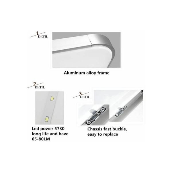 LED-taklampa i kvadrat - Akrylmaterial - Enkel - Vit - 12W
