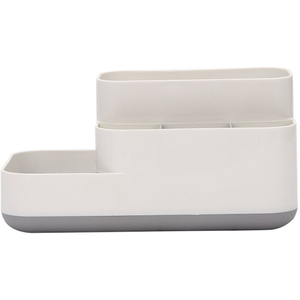 Plastik Makeup Organizer Badeværelse Opbevaringsboks Bordplade Desktop Opbevaringsboks Diverse Beholder Grå
