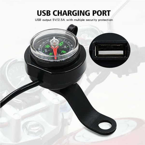Motorcykel Kompas Oplader USB Navigation Vandtæt Oplader