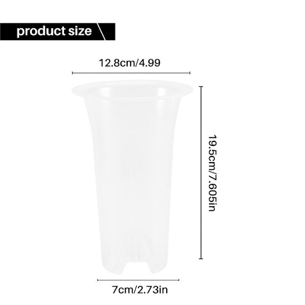5 tommers 8 stykker gjennomsiktig plantepotte i plast, orkidepotte med hull, store plantepotter til hjem og blomsterbutikkdekorasjon