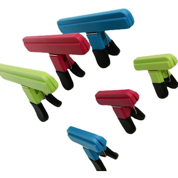 6 Pak Chipposeklips, Poseclips, Madposeclips, Tungt Plastikhåndtag til Køkken Snacks, Mad Kontor
