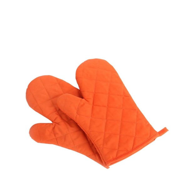 Ovnshansker, førsteklasses varmebestandige kjøkkenhansker vattert bomull og polyester, ekstra store hansker, 1 par oransje
