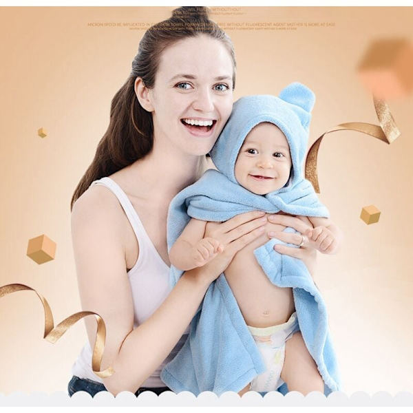 Baby hættehåndklæde sød bjørn mikrofiber superabsorberende tykt baby badehåndklæde, dreng og pige super blødt badehåndklæde-brun