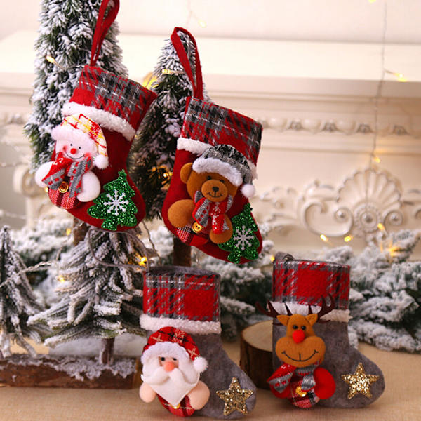 Jul Ny Stil Kreativ Docka Julstrumpor Presentpåse Julgran Hänge Juldekoration, S, 17 13cm - S, 17 x 13cm