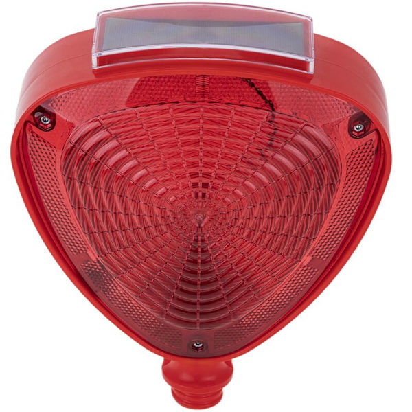 Solcelled LED signallampe til tovejs signalering til 22 cm kegle