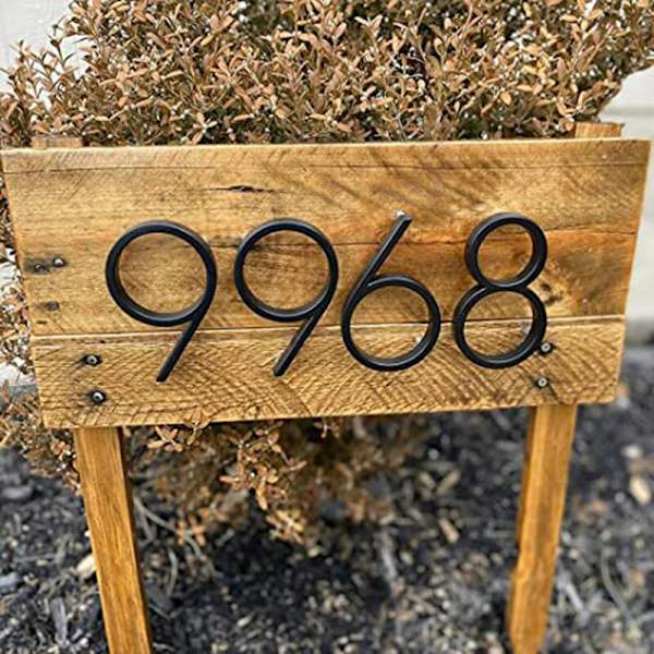 5,6 tuuman kelluva numero, DIY modernit numerot, puutarhan oven postilaatikon koristenumero naulasarjalla, musta pinnoitettu 9