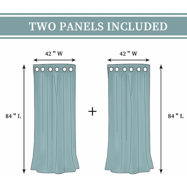 1 Par Svartut mørkleggingsgardiner for soverom, tykke termisk isolerte gardiner, svart fôr (1,07 x 1,6 m)