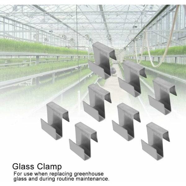Rustfrit Stål Drivhus Glasvindue S Overlap Fastgørelsesklemmer Holdbare Glasramme Fastgørelsesramme Klemme til Drivhus Glas Fastgørelse Udskiftning, Starli