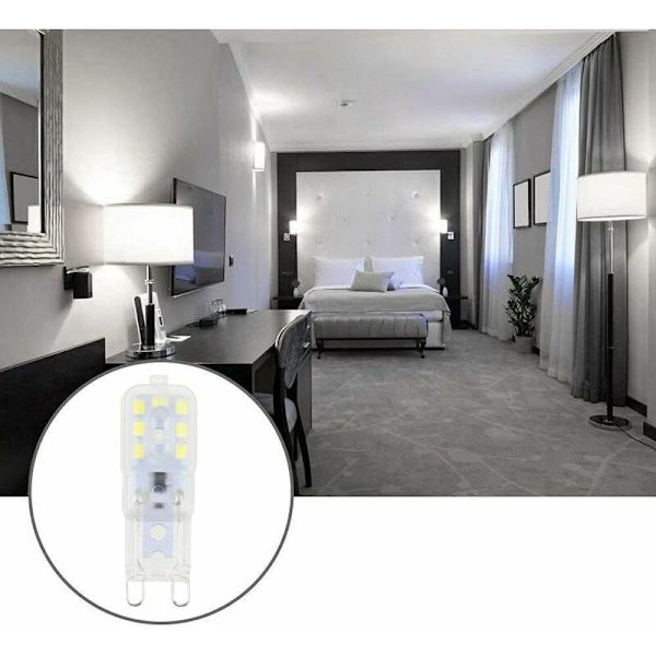 6 stk G9 LED-pærer Kald Hvit 5W 6500K Flimmerfri Halogen LED-erstatning Dimbar LED-kapselpære Energibesparende for Vegglampe Lysekrone Ref