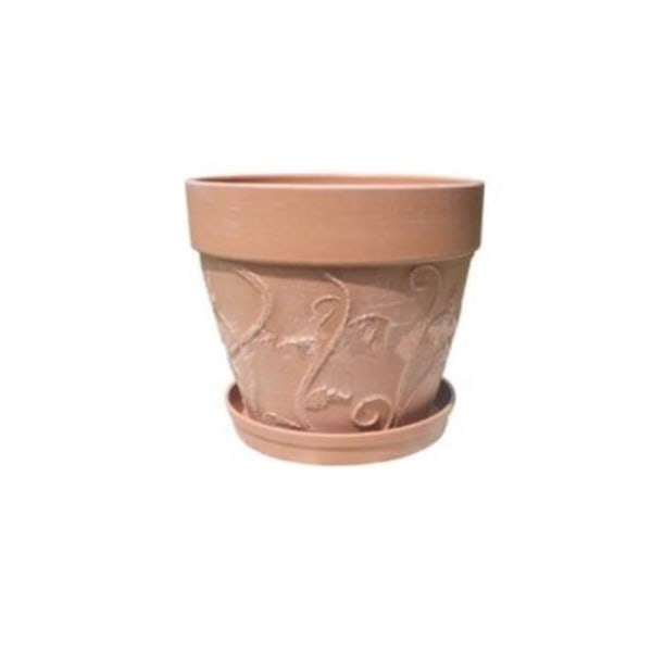 Plantekasse, bakke og balkon Perilla urtepotte fortykket i universalharpiks - Perilla potte 7 tommer (lerfarve + bakke)